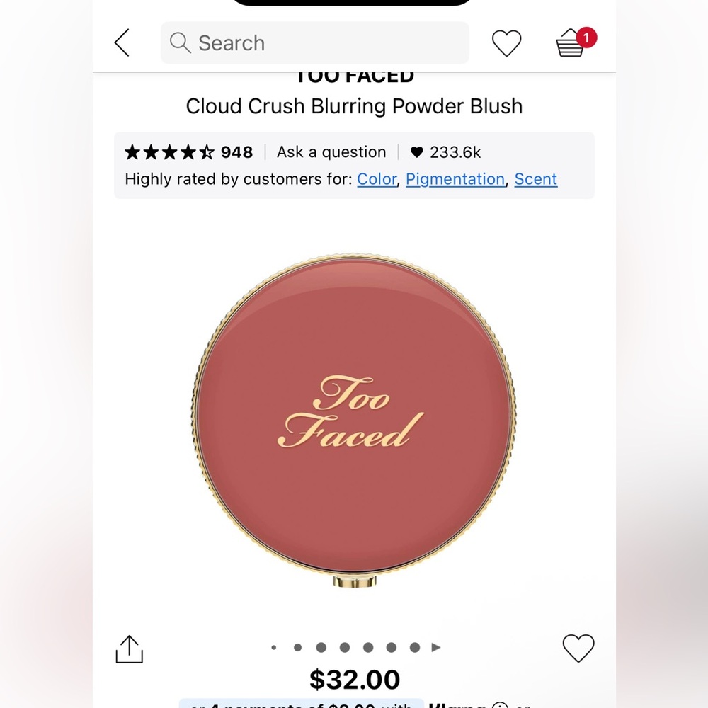 Too Faced Cloud Crush Blurring Blush - Velvet Crush - Picture 5 of 8